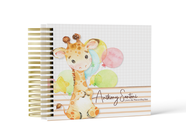 Livro de Recordações Girafa Aquarela